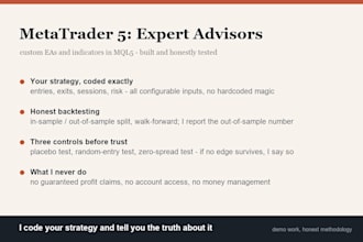 code your metatrader 5 expert advisor or indicator in mql5
