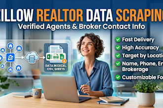 scrap realtors or agent data from zillow