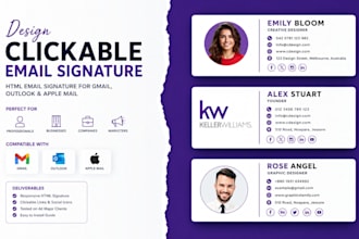 do clickable email signature, HTML email signature for gmail, outlook apple mail