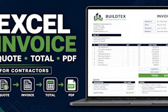 create an excel invoice and quote template for contractors