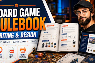 write rulebook for your board game, characters, ttrpg, rpg, or dnd tabletop game