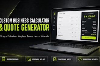 build a custom business calculator and quote generator