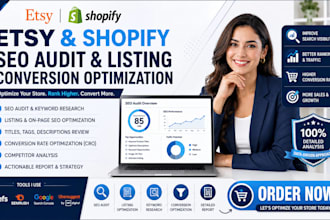audit etsy shop shopify store seo listing and conversion rate optimization
