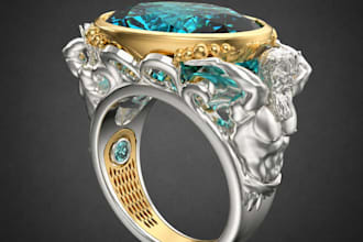 create custom 3d jewelry ring cad for 3d printing, casting and manufacturing
