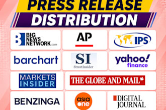 do press release distribution on bignewsnetwork,com, ipsnews,net and apnews,com