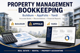 do bookkeeping for buildium, appfolio and yardi property management