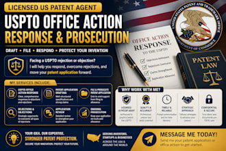 be your licensed patent agent for US patents