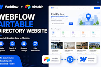 create webflow airtable directory website database no code