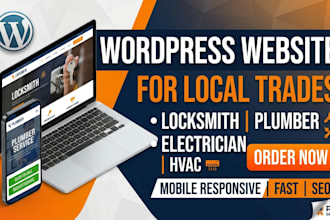 build wordpress locksmith website plumber website electrician hvac website