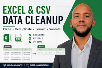 clean and deduplicate your excel or CSV data