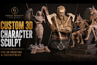 turn your character idea into a detailed 3d sculpture