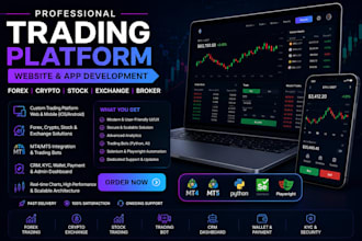 develop forex crypto  stock trading platform mt4 mt5 trading app crm python