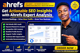 do ahrefs SEO audit, keyword research, competitor analysis and backlink report