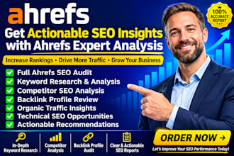 do ahrefs SEO audit, keyword research, competitor analysis and backlink report