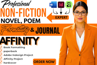 format novel, nonfiction book, journal paperback hardcover in affinity publisher