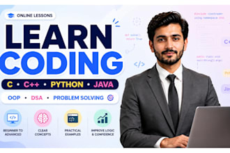 teach you c, cpp, python, java programming and dsa