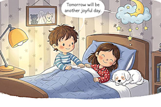 children story book illustration and  hand drawn water colour story book