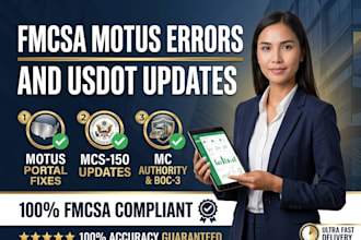 fix fmcsa motus errors, update usdot, and resolve mc authority issues