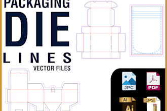 create a professional packaging dieline template