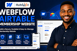 build webflow airtable membership website with cms and user portal