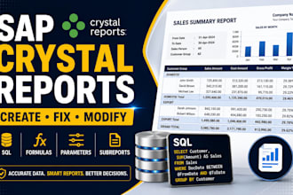 create and fix crystal reports with sql