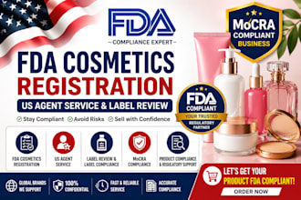 handle fda compliance, fda registration, US agent service, and label review