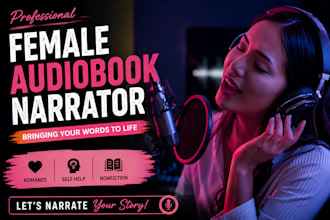 be your female audio book narrator for romance, self help, and non fiction books