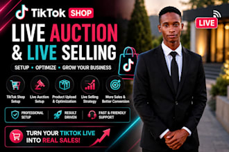 set up tiktok shop live auction, optimize your shop