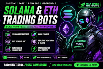 build solana arbitrage bot, mev, sniper, pump fun, sandwich, volume on sol, eth