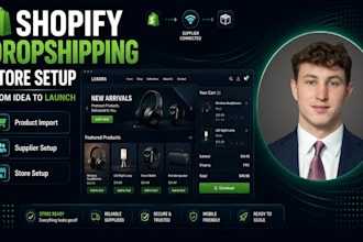 build a shopify dropshipping store ready for products, suppliers and launch