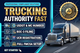 register dot number, mc authority, boc3, ucr, motus, full trucking company setup