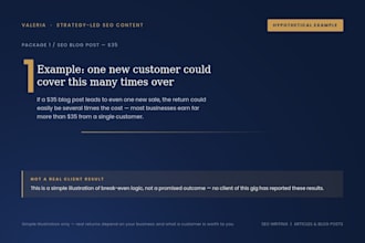 write SEO content and marketing copy backed by strategy consulting experience