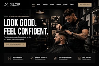 create a modern website for your barbershop or hair salon