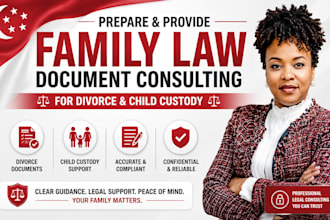 provide family law document consulting for divorce and child custody