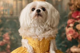 do princess portrait female focused disney pet portrait art