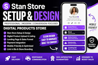 stan store setup stan store design digital product upload stan store expert stan