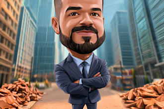 singel funny caricature professional business caricature