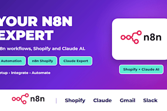 your n8n expert and setup n8n workflow automation, n8n shopify, claude expert