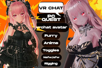 create and rig vrchat avatar, furry avatar, vrc avatar, vr chat, 3d character