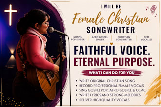be female christian songwriter gospel pop singer afro gospel christian song ccm