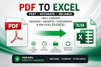 convert invoices receipts and PDF data to excel