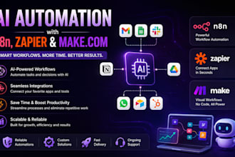 build ai automation with n8n, zapier and makecom