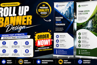 professional roll up banner, retractable banner, standee and signage design