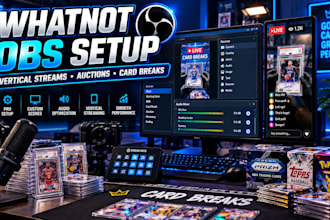 setup obs studio for whatnot vertical streams, auctions, and card breaks
