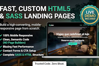 build a responsive landing page with custom HTML and sass