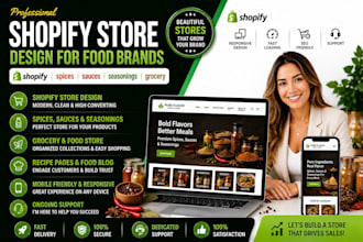 design spices shopify store sauce seasoning grocery store food recipe website