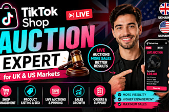 do tiktok shop auction expert for UK US market live selling
