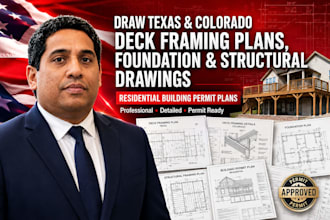 draw texas colorado deck framing plan foundation structural drawings