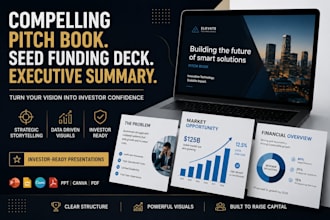 create a compelling pitch book, seed funding deck executive summary