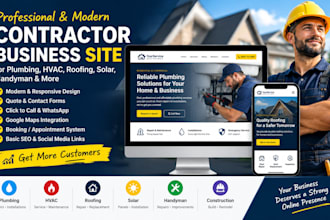 design construction website plumbing hvac website handyman solar roofing website